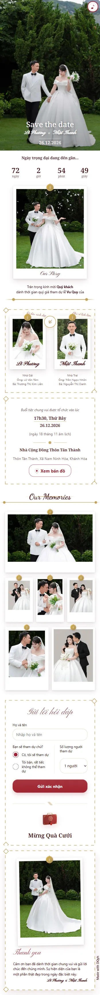 Preview thiệp cưới chung của Lê Phương và Nhật Thanh