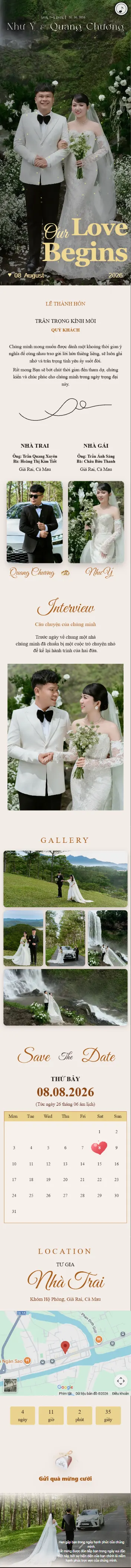 Preview thiệp nhà trai của Quang Chương và Như Ý