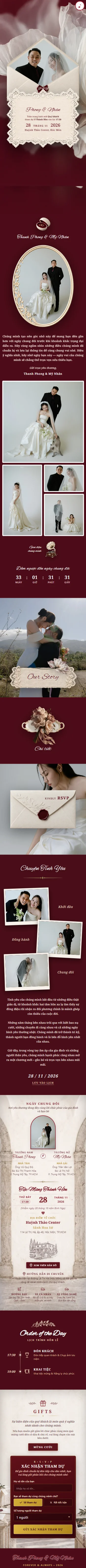 Preview thiệp nhà trai của Thanh Phong và Mỹ Nhân