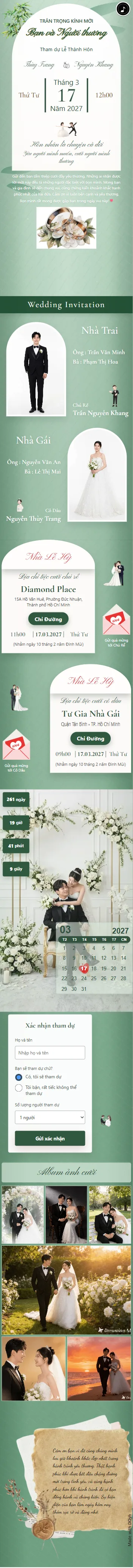 Thiệp cưới online chia sẻ qua ứng dụng chat