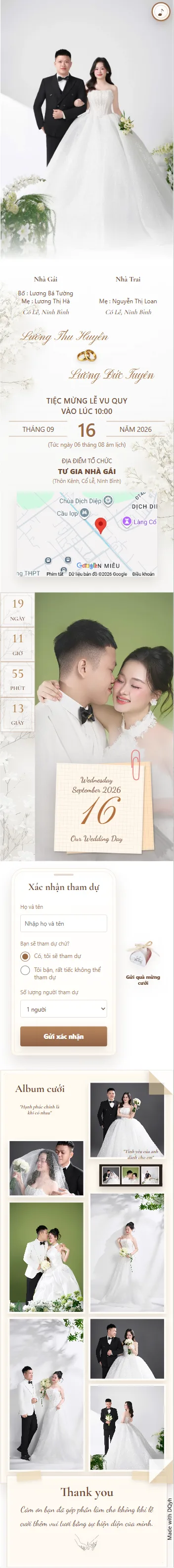 Preview thiệp nhà gái của Thu Huyền và Đức Tuyên