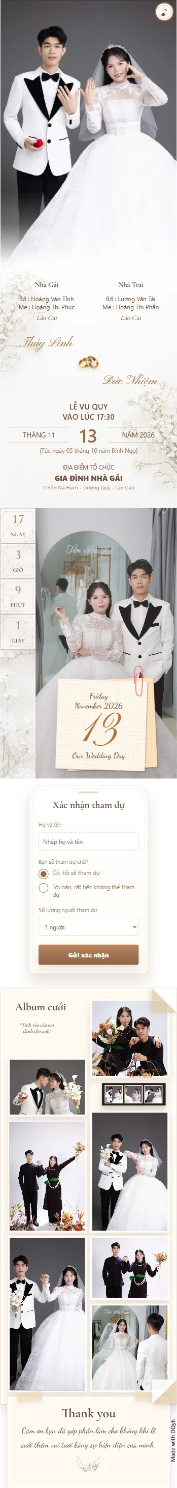 Preview thiệp nhà gái của Thúy Linh và Đức Nhiệm